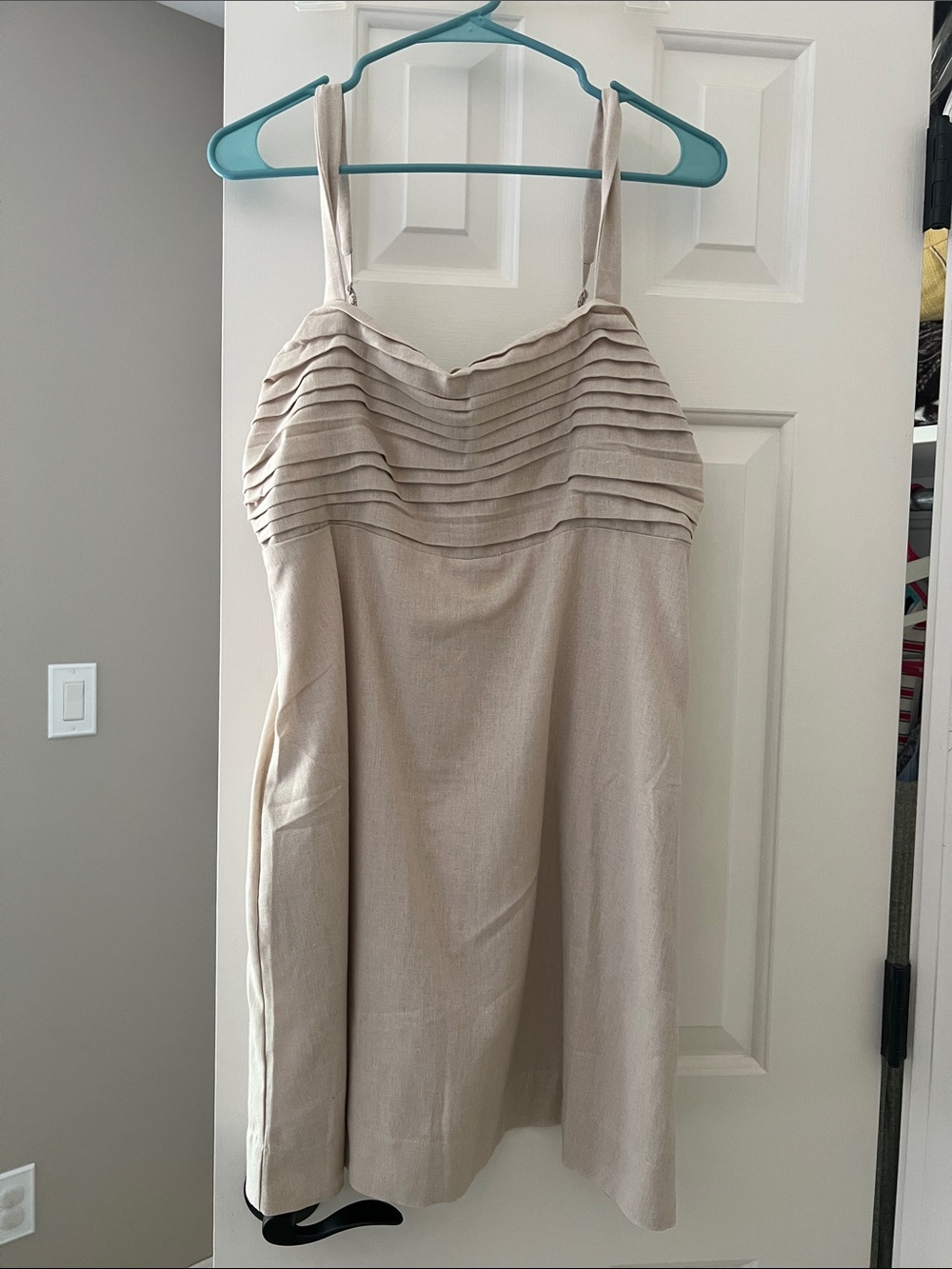 Beige  A-Line dress with SHORTS underneath